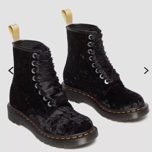 DR MARTENS 1460 VEGAN CRUSHED VELVET BOOTS